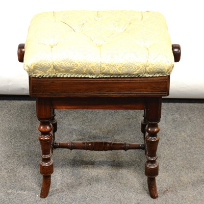 Lot 473 - Edwardian walnut piano stool