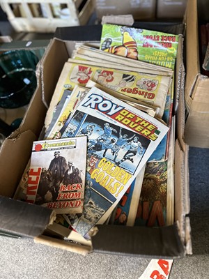 Lot 177 - Thirteen boxes of comic books and annuals