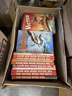 Lot 177 - Thirteen boxes of comic books and annuals