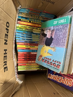 Lot 177 - Thirteen boxes of comic books and annuals
