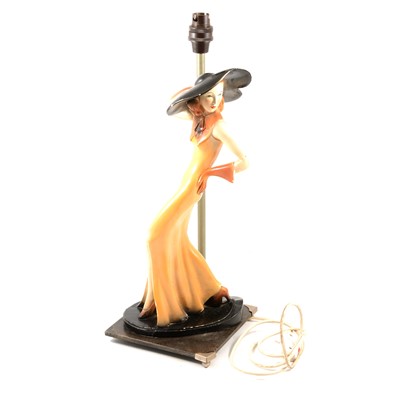 Lot 117 - Art Deco style composite figural lamp base