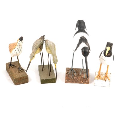 Lot 113 - Leonardo model, Kingfisher, other wooden birds.