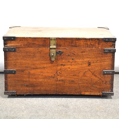 Lot 385 - A 19th century oak and iron bound trunk