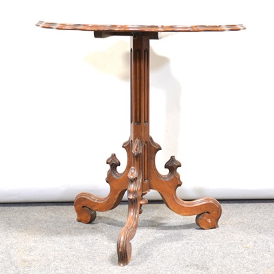 Lot 476 - Victorian burr walnut tripod table