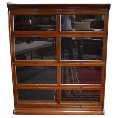 Lot 510 - Mahogany glazed sectional bookcase