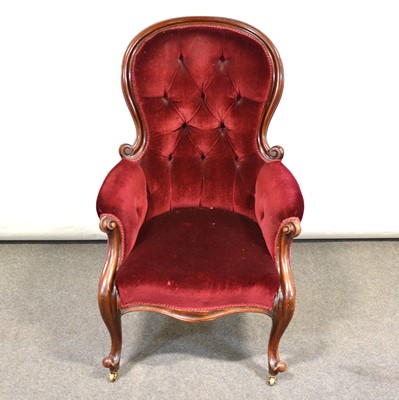 Lot 386 - Victorian mahogany easy chair