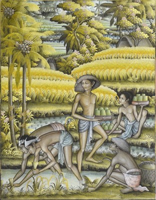 Lot 247 - I Wayan Sadia, Indonesian, Farmers in a paddy field