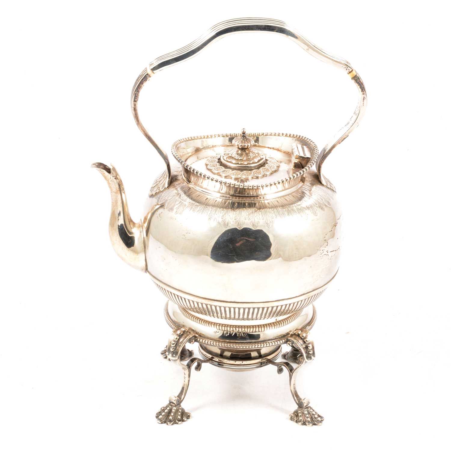 Lot 419 - Victorian silver spirit kettle