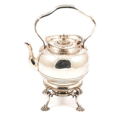 Lot 419 - Victorian silver spirit kettle