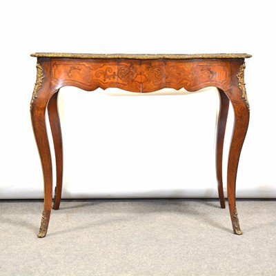 Lot 712 - Late 19th Century French walnut and marquetry side table