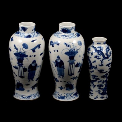 Lot 2 - Pair of Chinese porcelain vases and one other