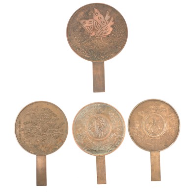 Lot 59 - Japanese bronze hand mirror, and others