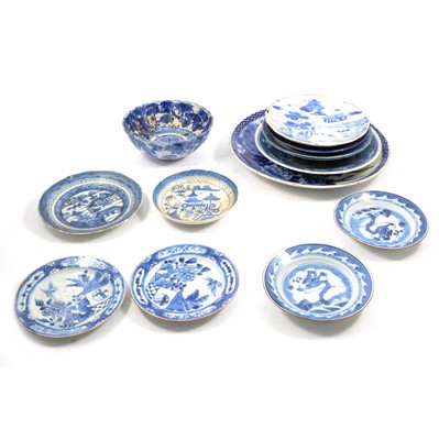 Lot 67 - Japanese porcelain blue and white charger, Japanese and Chinese ceramics