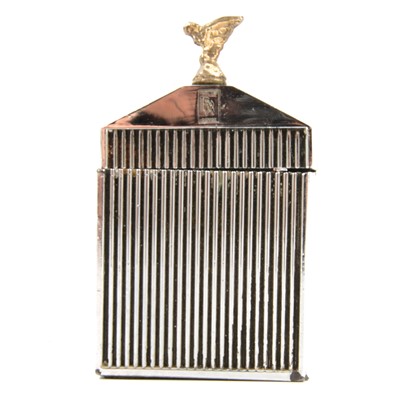 Lot 60 - Chromed table lighter formed as a Rolls Royce radiator grill