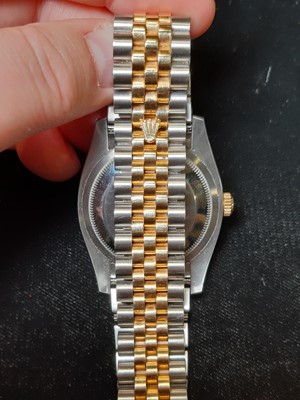 Lot 165 - Rolex - a gentleman's Oyster Perpetual Datejust bi-colour self-winding wristwatch.