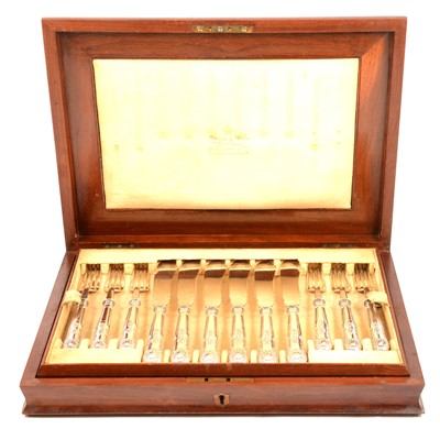 Lot 277 - Set of twelve silver fish eaters, Mappin & Webb Ltd, Sheffield 1901.