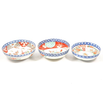 Lot 30 - Three Japanese Imari porcelain bowls