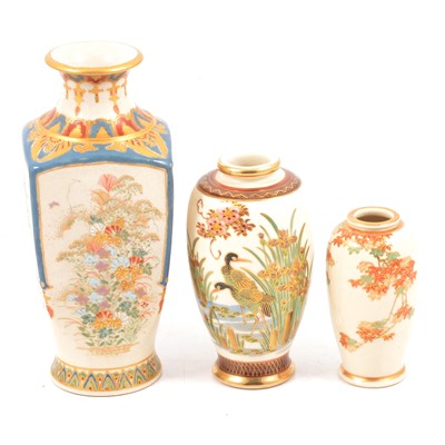 Lot 11 - Three Japanese Satsuma vases