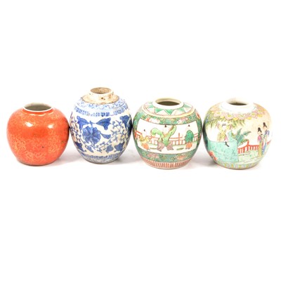 Lot 33 - Quantity of Chinese polychrome jars
