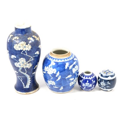 Lot 18 - Quantity of Chinese blue and white prunus ginger jars