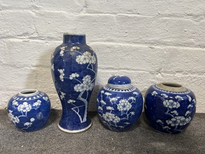 Lot 18 - Quantity of Chinese blue and white prunus ginger jars