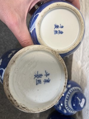 Lot 18 - Quantity of Chinese blue and white prunus ginger jars