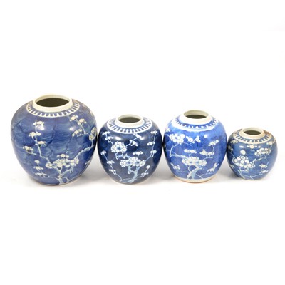 Lot 42 - Quantity of Chinese blue and white prunus ginger jars