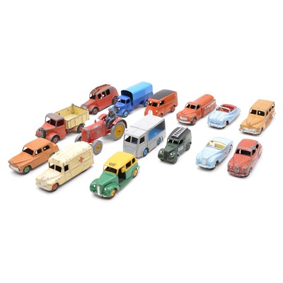 Lot 87 - Fifteen Die-cast models and vehicles, mostly Dinky Toys.