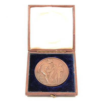 Lot 363 - Bronze medallion by John Pinches to a design by Thomas Woolner