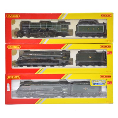 Lot 155 - Three Hornby OO gauge locomotives with tenders, R2779, R3012, R2675, all boxed