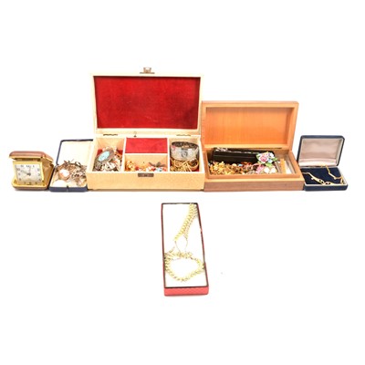 Lot 292 - A collection of silver and costume jewellery.