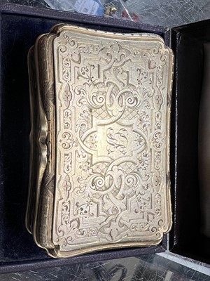 Lot 442 - Victorian silver gilt snuff box, Charles Rawlings & William Summers, London 1854.