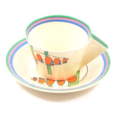 Lot 116 - Clarice Cliff, a Solomon's Seal pattern conical teacup and saucer