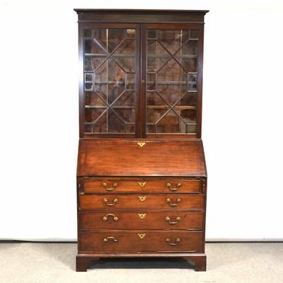 Lot 303 - George III mahogany bureau bookcase