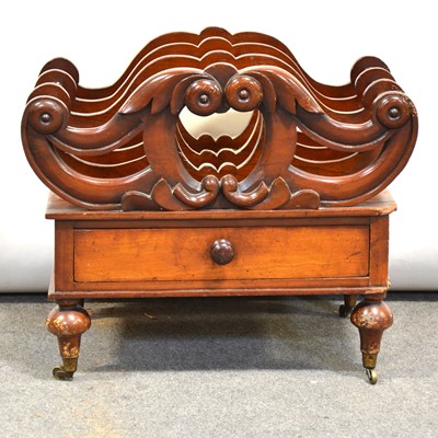 Lot 703 - Victorian walnut canterbuy book rack