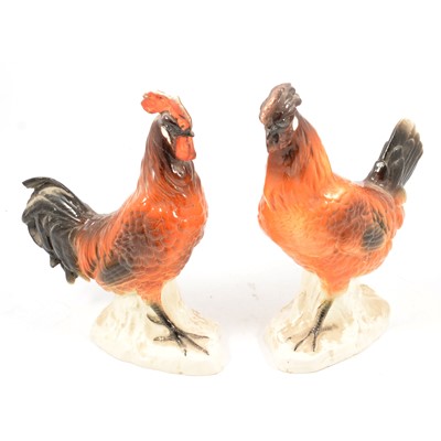 Lot 93 - Lladro porcelain and a pair of pottery hens