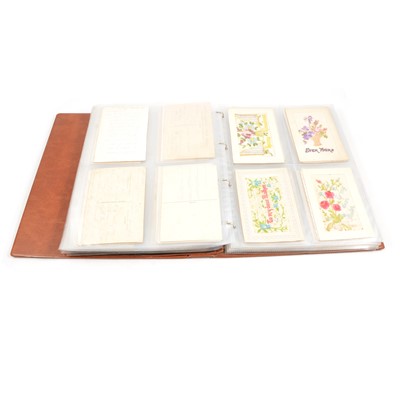 Lot 190 - An album of silk embroidered cards