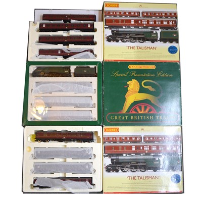 Lot 178 - Hornby OO gauge train packs, two incomplete, one altered, boxed.