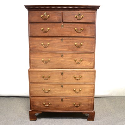 Lot 458 - George III mahogany chest on chest