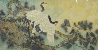 Lot 608 - Chen Lijun, literary name Zhi Zhen, Two Cranes.