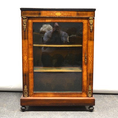 Lot 349 - French walnut and marquetry vitrine