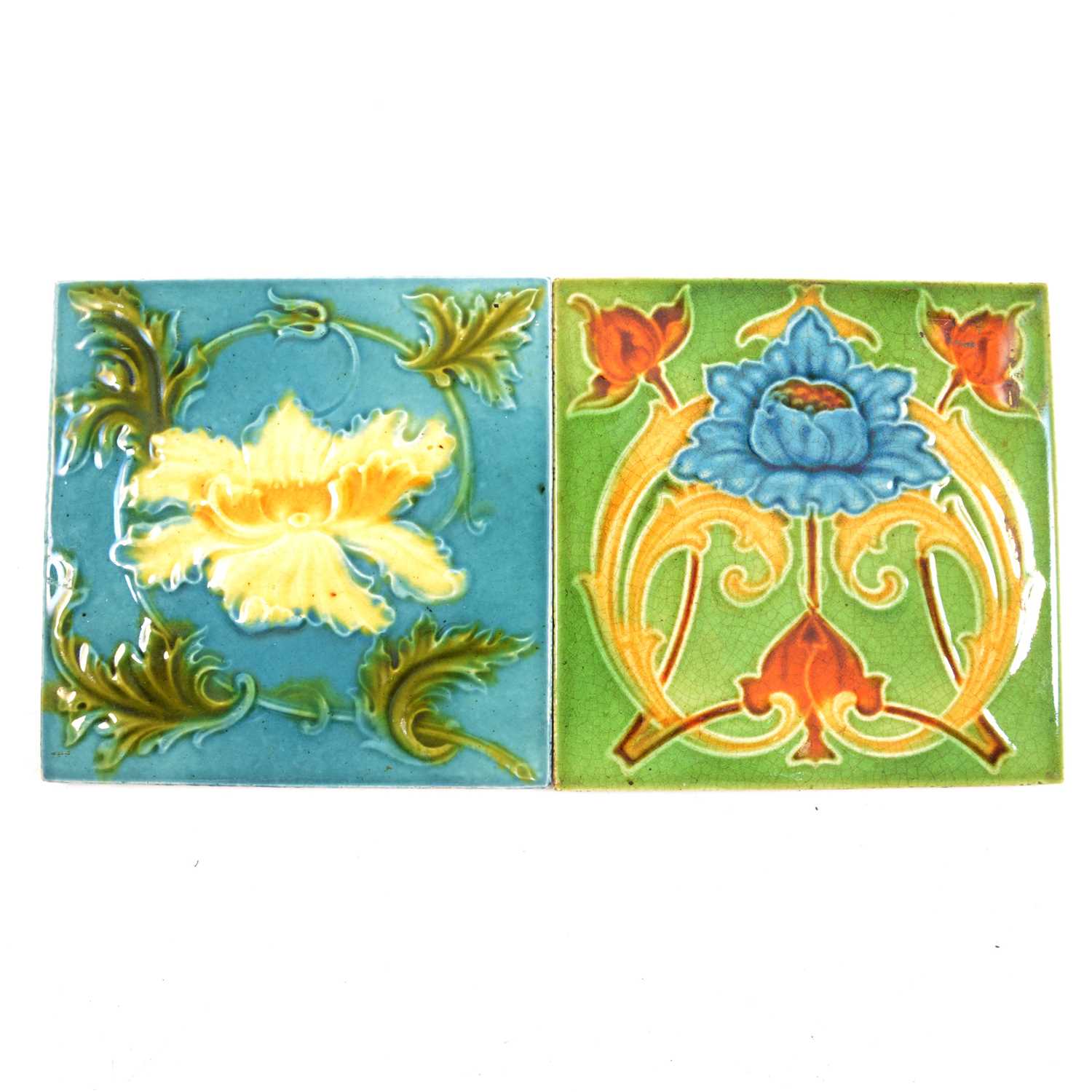 Lot 70 - Two British Art Nouveau pottery tiles