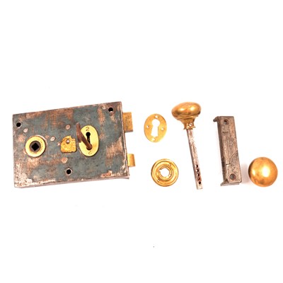 Lot 135 - Victorian door rim lock