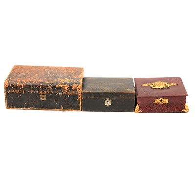 Lot 215 - Three Antique jewellery boxes / cases