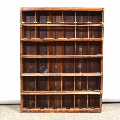 Lot 355 - 19th Century Welsh Railways pigeon hole cabinet