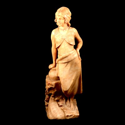 Lot 410 - Italian Art Deco alabaster figure, by Umberto Stiaccini