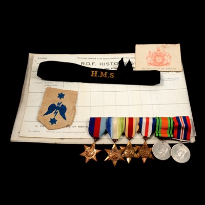 Lot 505 - WWII Naval Service Medals and Certificate of Service for John Philip Middleton