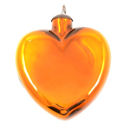 Lot 520 - Large heart-shaped mercury glass 'witches ball'