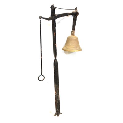 Lot 540 - Victorian wrought iron and brass bell