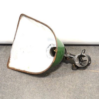 Lot 600 - Large green enamel and cast-iron industrial salvage streetlight